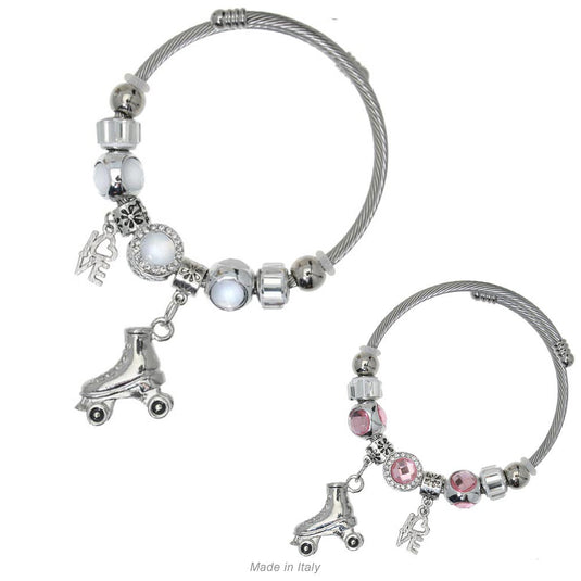 Armreif "Charme" mit Rollschuhen und Strass