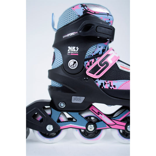 Pixel Adjustable Inline Skates pink