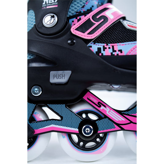 Pixel Adjustable Inline Skates pink